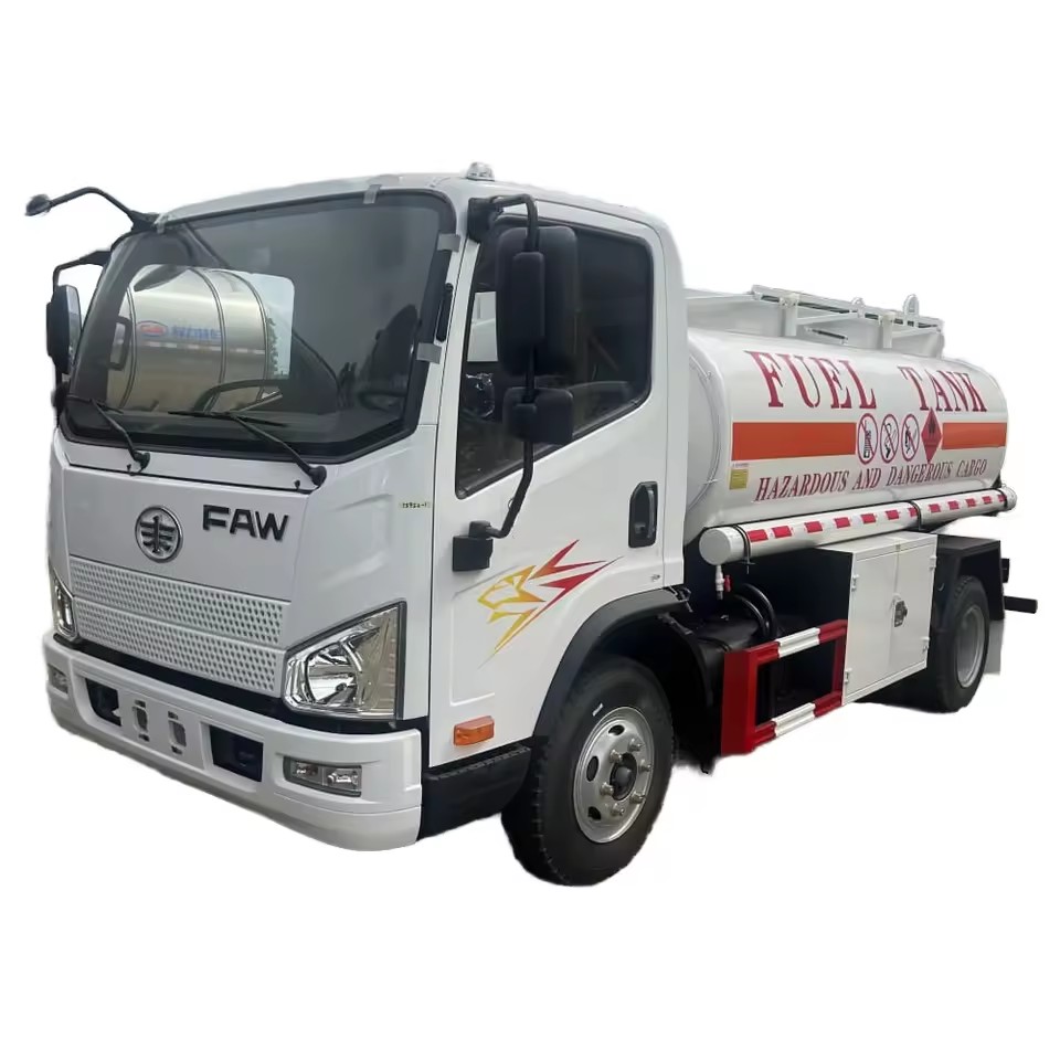 FAW 5000 Liters Fuel Tanker Truck New Condition 4x2 Manual Transmission for Diesel Petrol Oil Transp