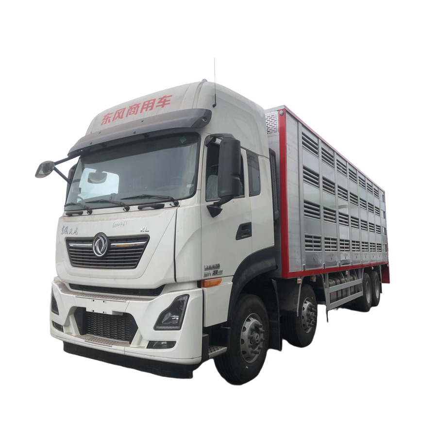 Dongfeng Tianlong 4-axle 8-wheel livestock transport vehicle
